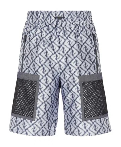 Fendi Ff Motif Drawstring Bermuda Shorts In Black