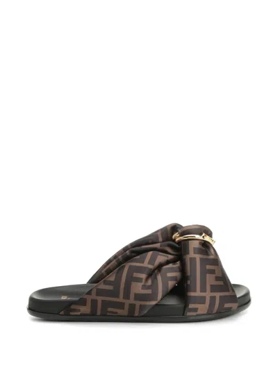 Fendi D-ring Slides In Brown