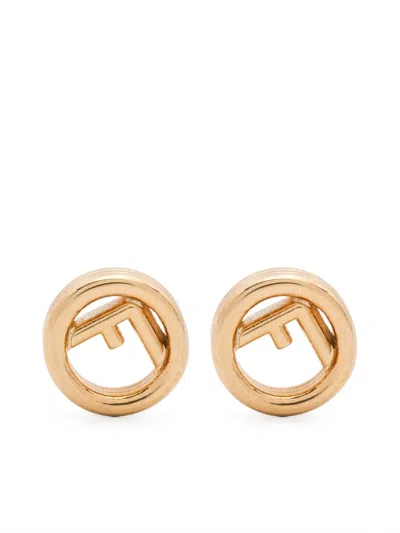 Fendi Ff-motif Earrings In Gold