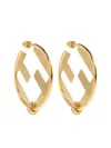 Fendi Ff-motif Embellished Earrings In Gold