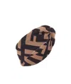 Fendi Logo Intarsia-knit Headband In Black