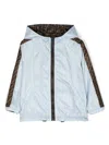 Fendi Ff-motif Hooded Jacket In Blue