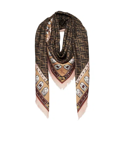 Fendi Ff-motif Jacquard Scarf In Multicolor
