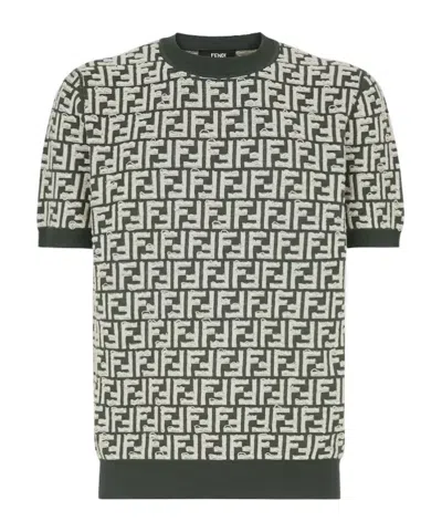 Fendi Ff-motif Knitted Jumper In Black