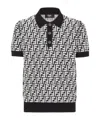 Fendi Ff-motif Knitted Polo Shirt In Black