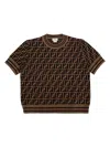 Fendi Top Ff Knit In Brown