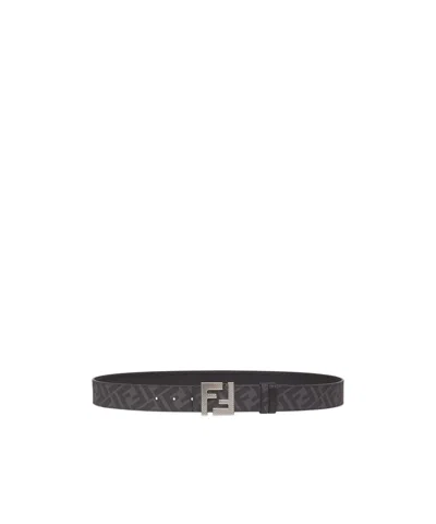 Fendi Ff-motif Leather Belt In Black