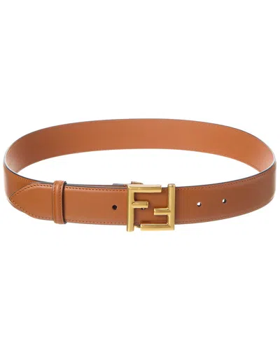Fendi Ff Motif Leather Belt In Brown