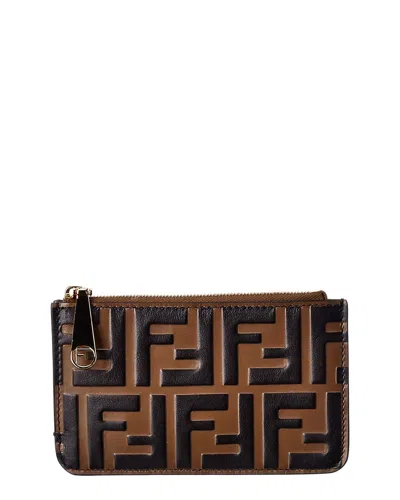 Fendi Ff Motif Leather Card Case