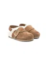 Fendi Ff Motif Leather Sandals In Brown