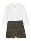 Fendi Ff-motif Long-sleeve Short Set In Brown