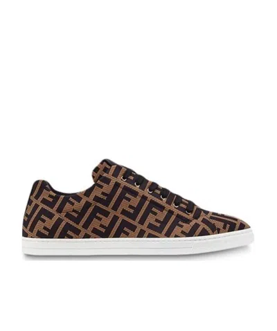 FENDI FENDI FF LOGO LOW-TOP SNEAKERS
