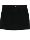 Fendi Denim Skirt With All-over Ff Motif In Black