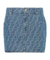 Fendi Women Ff Chambray Mini Skirt In Blue
