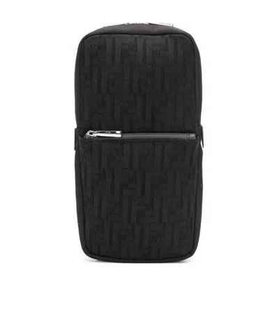 Fendi Ff Motif One-shoulder Backpack In Black