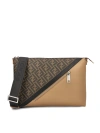 FENDI FF MOTIF PRINTED SLIM MESSENGER BAG