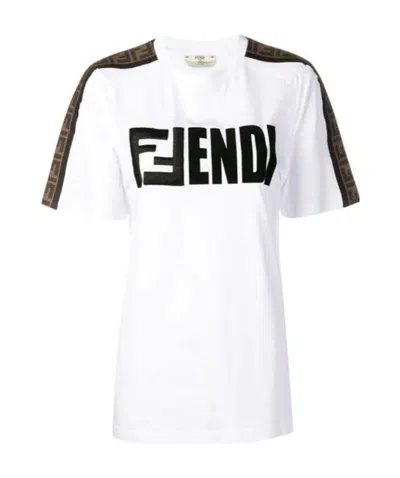 Fendi Ff Motif Printed T-shirt In White