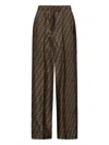 Fendi Ff-motif Printed Trousers In Brown