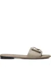 Fendi Ff-motif Sandals In Neutral