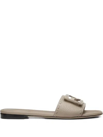 Fendi Ff-motif Sandals In Neutral