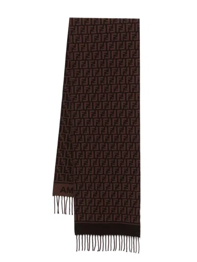 Fendi Ff-motif Scarf In Brown