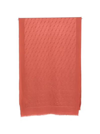 Fendi Ff Motif Scarf In Orange