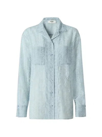 Fendi Ff Motif Shirt In Blue