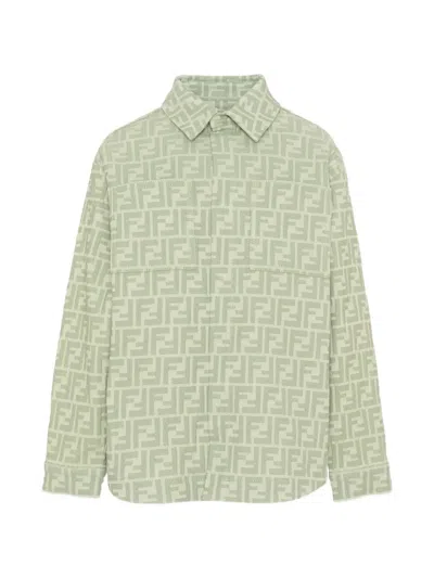 Fendi Ff-motif Shirt In Green