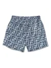 Fendi Ff-motif Shorts In Blue