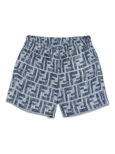 Fendi Babies' Ff-motif Shorts In Blue
