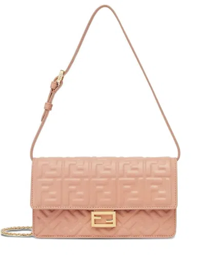 Fendi Ff-motif Shoulder Bag In Pink