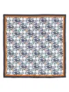 Fendi Silk Foulard With Contrast Border And Geometric Pattern