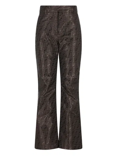 Fendi Ff-motif Ski Pants In Brown