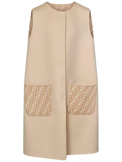 Fendi Kids' Ff Motif Sleeveless Dress In Neutral