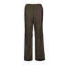 Fendi Ff Silk Twill Wide Leg Trousers Clothing In Marrone
