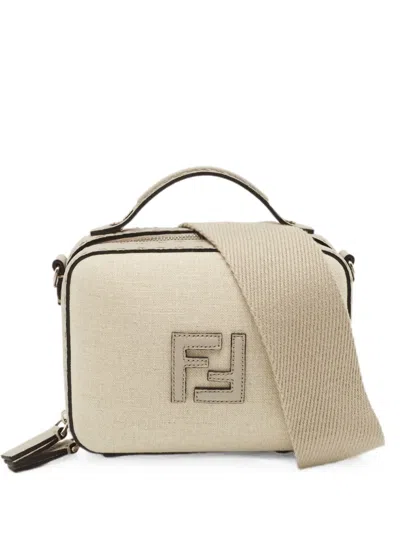 Pre-owned Fendi Ff Motif Suitcase Shoulder Bag In Neutral