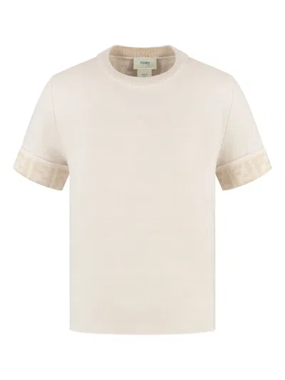 Fendi Kids' Ff-motif T-shirt In Neutral