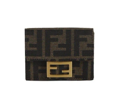 Fendi Ff Motif Tri-fold Wallet In Black