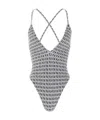Fendi Ff-motif U-neck Swimsuit In White