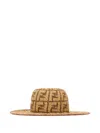 Fendi Ff Motif Wide-brim Hat In Neutral