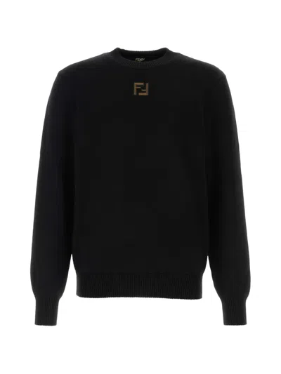 Fendi Ff Velvet Micro Sweater Sweaters And Cardigans Black