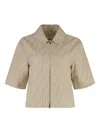 Fendi Women Chambray Cropped Jacket In Nude
