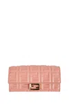 Fendi Ff Nappa Baguette Chain Wallet In Pink