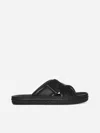 Fendi Ff Logo-embossed Slide Sandals In Black