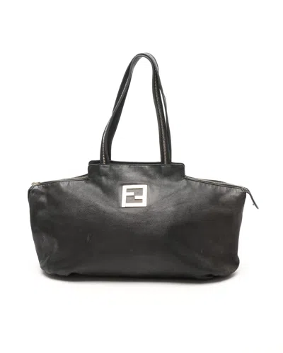Fendi Ff Nubuck Tote Bag In Black