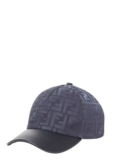 Fendi Ff Nylon Hat In Blue
