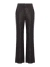 Fendi High Waist Flared Trousers All Over Pattern In Brown