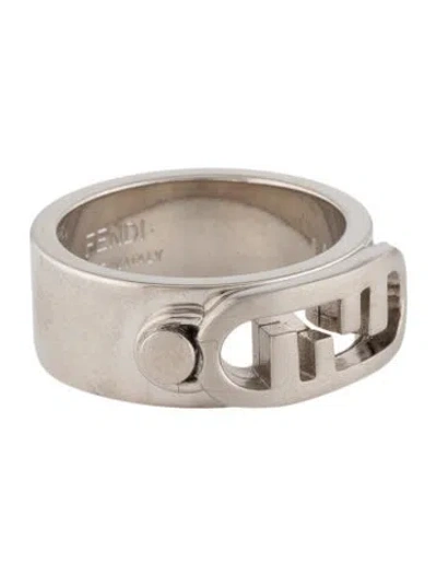 Pre-owned Fendi Ff O'lock Band Ring In Multi