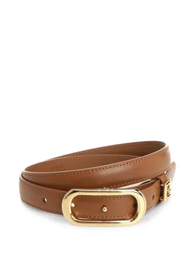 FENDI FENDI FF OVAL-BUCKLE LEATHER BELT