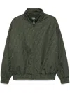 Fendi Grey Logo Patch Jacket In Green